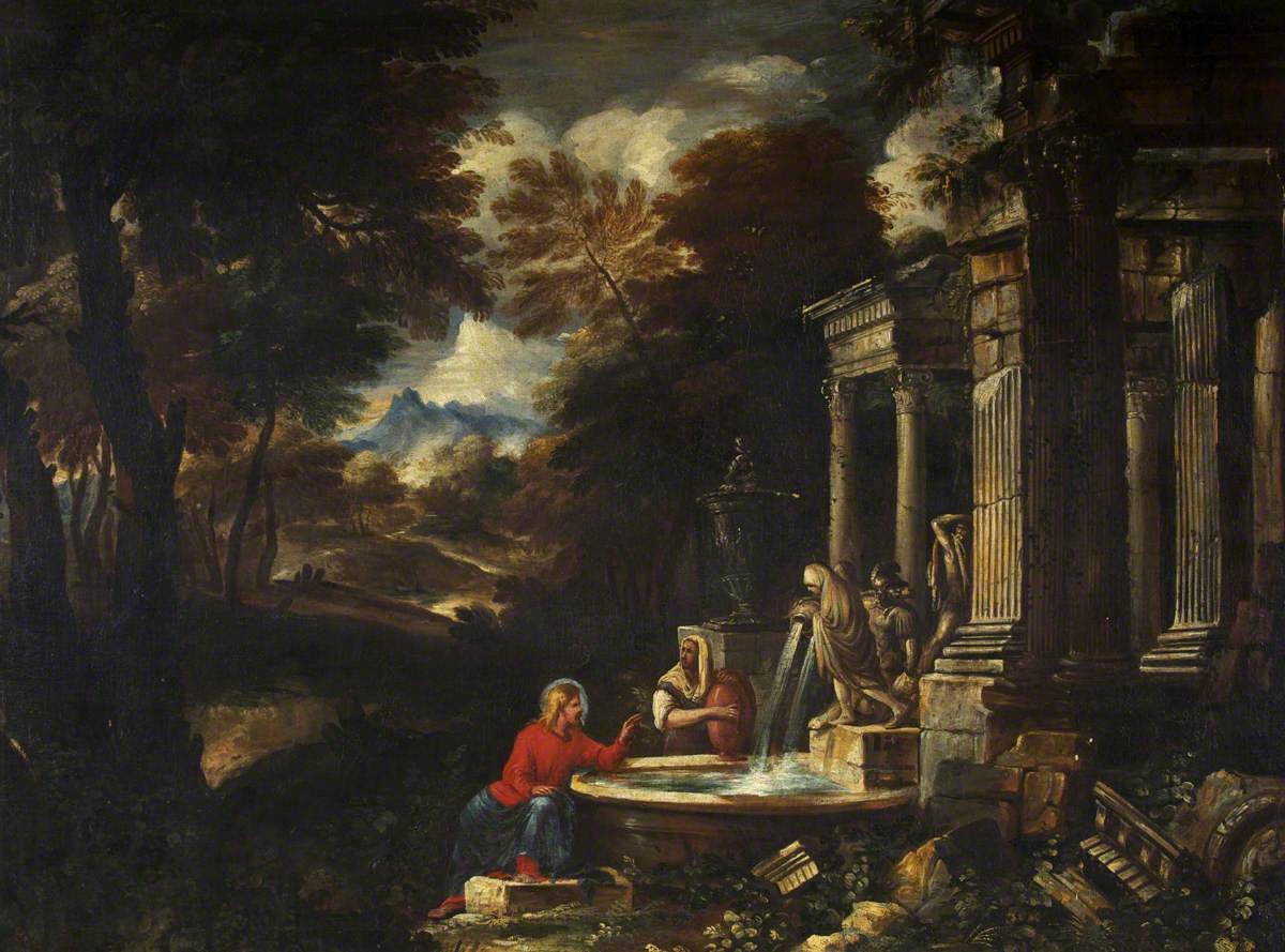 Le Christ et la Samaritaine - Pier Francesco Mola image 1 reproduction de peinture à l’huile