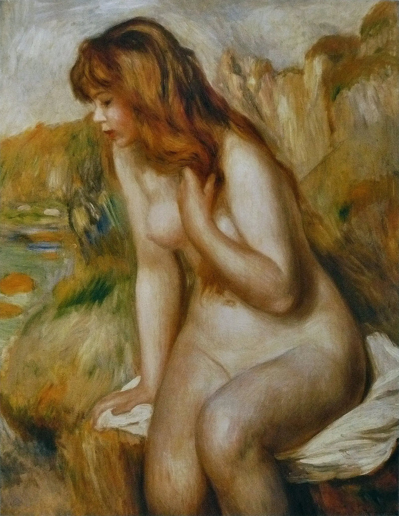Istuva uimari kalliolla - Pierre-Auguste Renoir