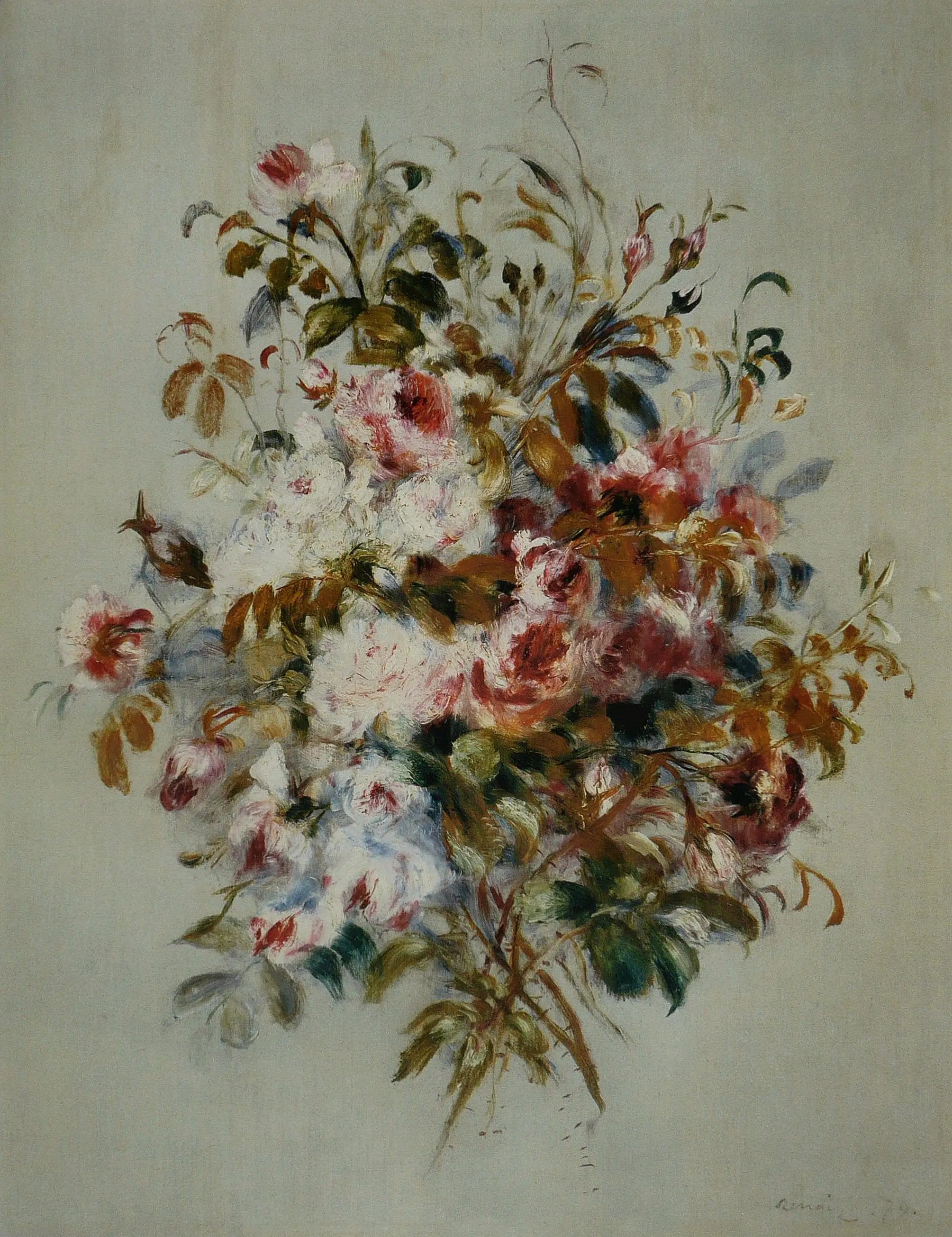 Reproduction du tableau « Bouquet de roses - Pierre-Auguste Renoir » par Alpha Reproduction en peinture à l’huile
