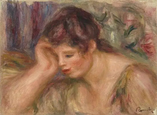 Reproduction du tableau « Femme accoudée - Pierre-Auguste Renoir » par Alpha Reproduction en peinture à l’huile