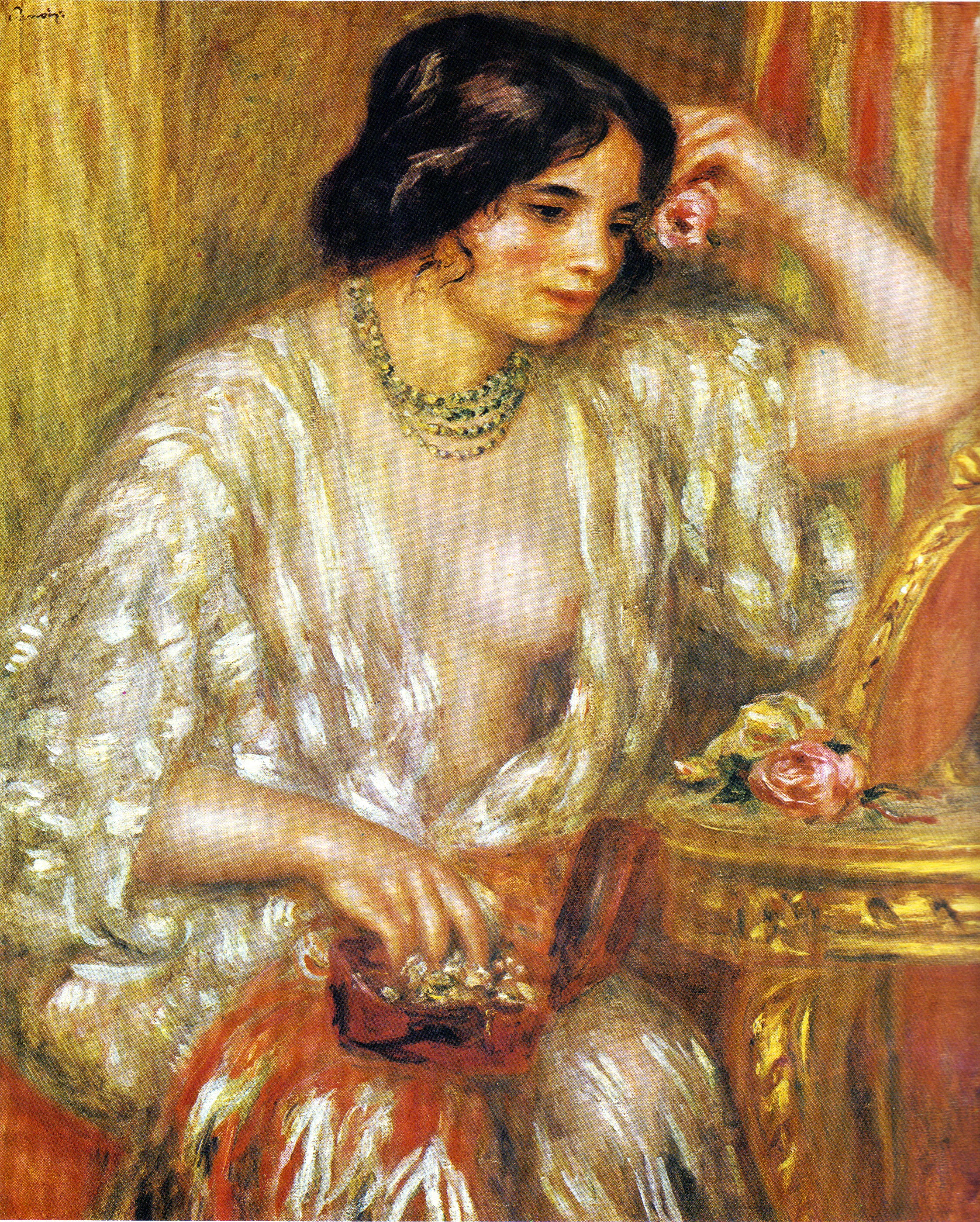 Reproduction du tableau « Gabrielle aux Bijoux - Pierre-Auguste Renoir » par Alpha Reproduction en peinture à l’huile