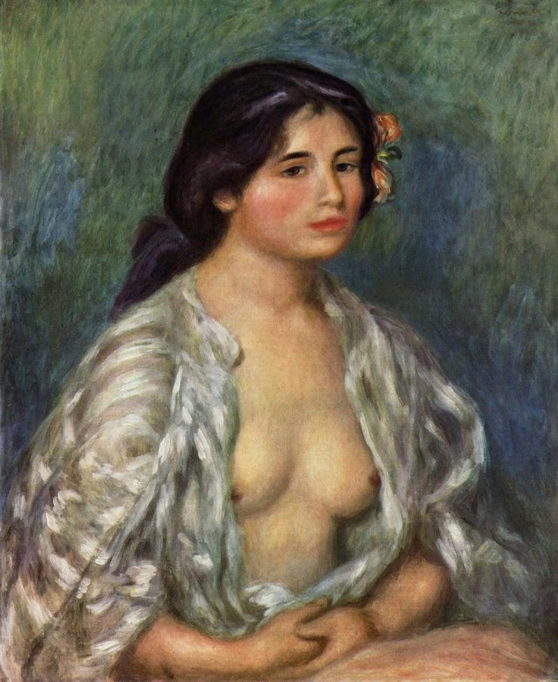 Gabrielle avonaisessa paidassa - Pierre-Auguste Renoir
