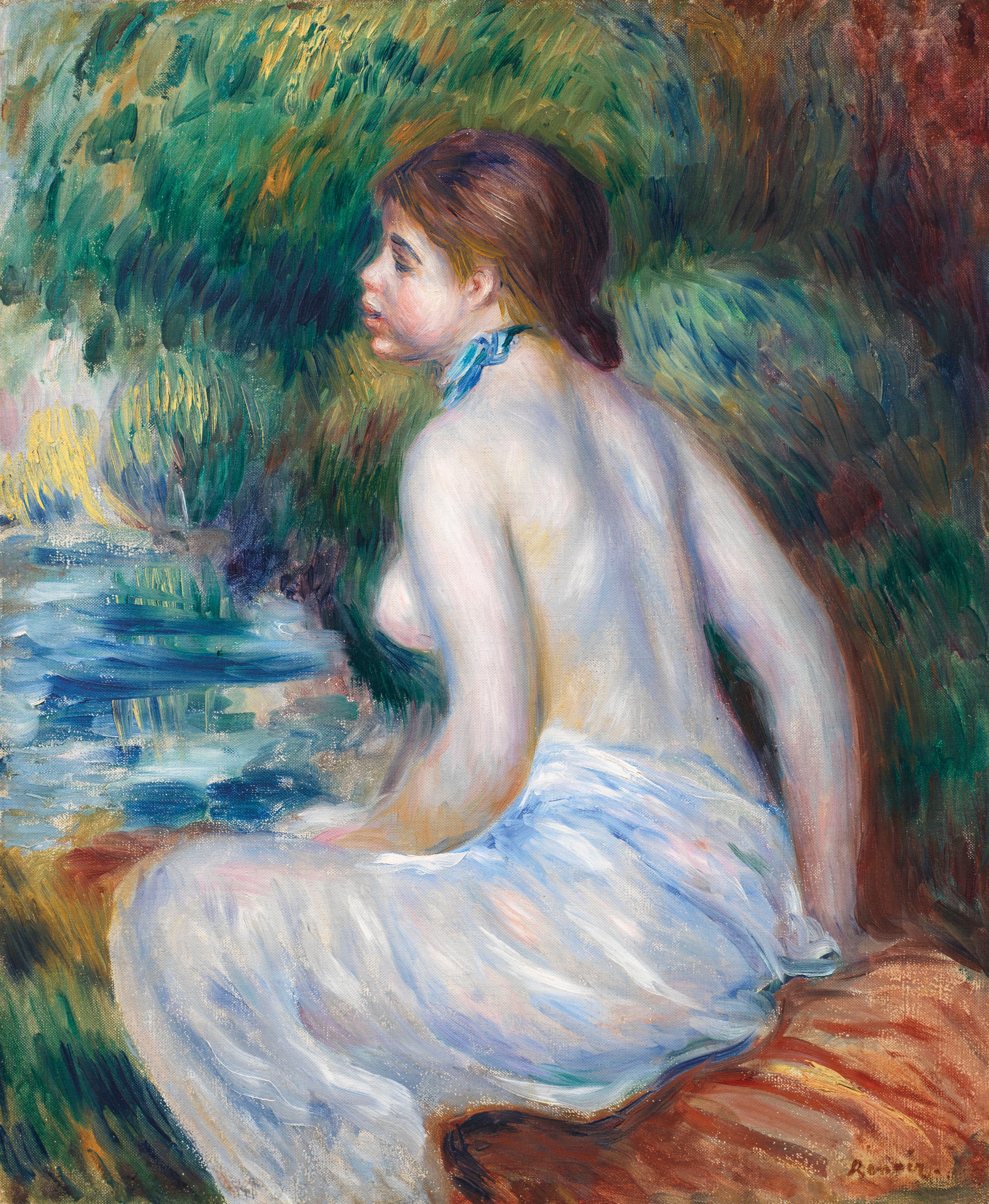 Reproduction du tableau « Baigneuse assise - Pierre-Auguste Renoir » par Alpha Reproduction en peinture à l’huile