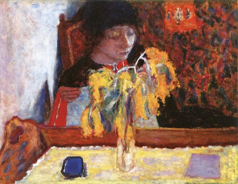 Nainen mimosan kanssa - Pierre Bonnard