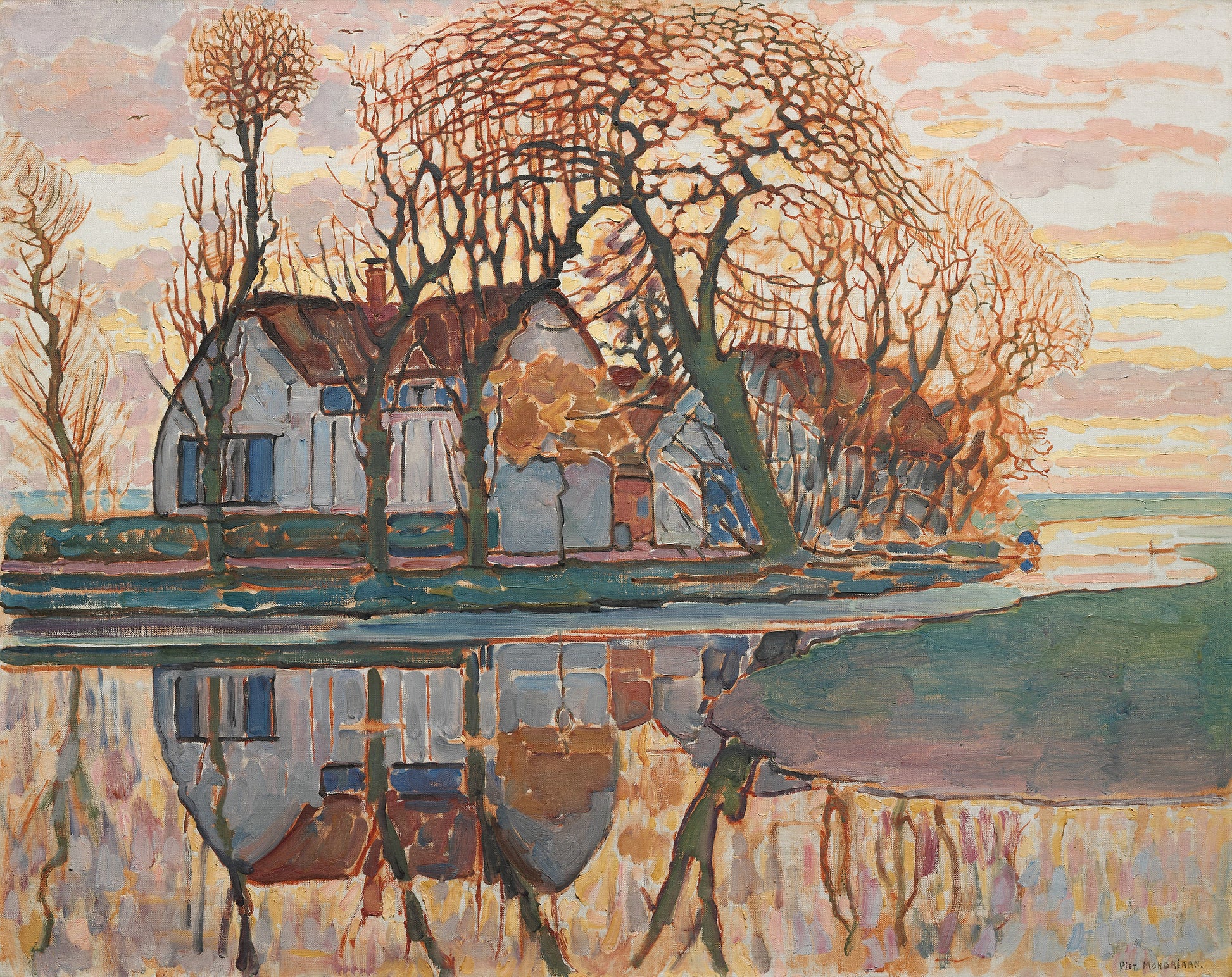 Reproduction du tableau « Ferme près de Duivendrecht - Piet Mondrian » par Alpha Reproduction en peinture à l’huile