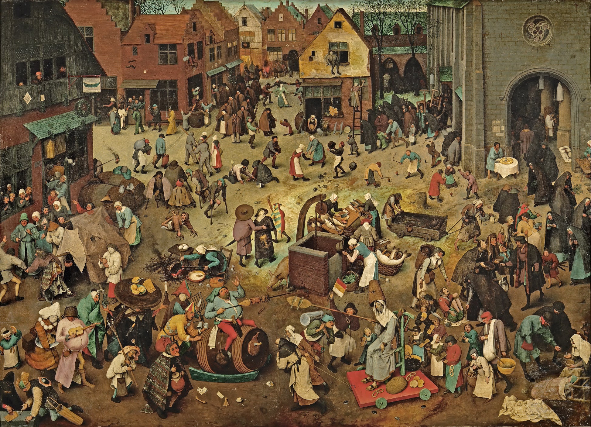 Le Combat de Carnaval et Carême - Pieter Brueghel the Elder
