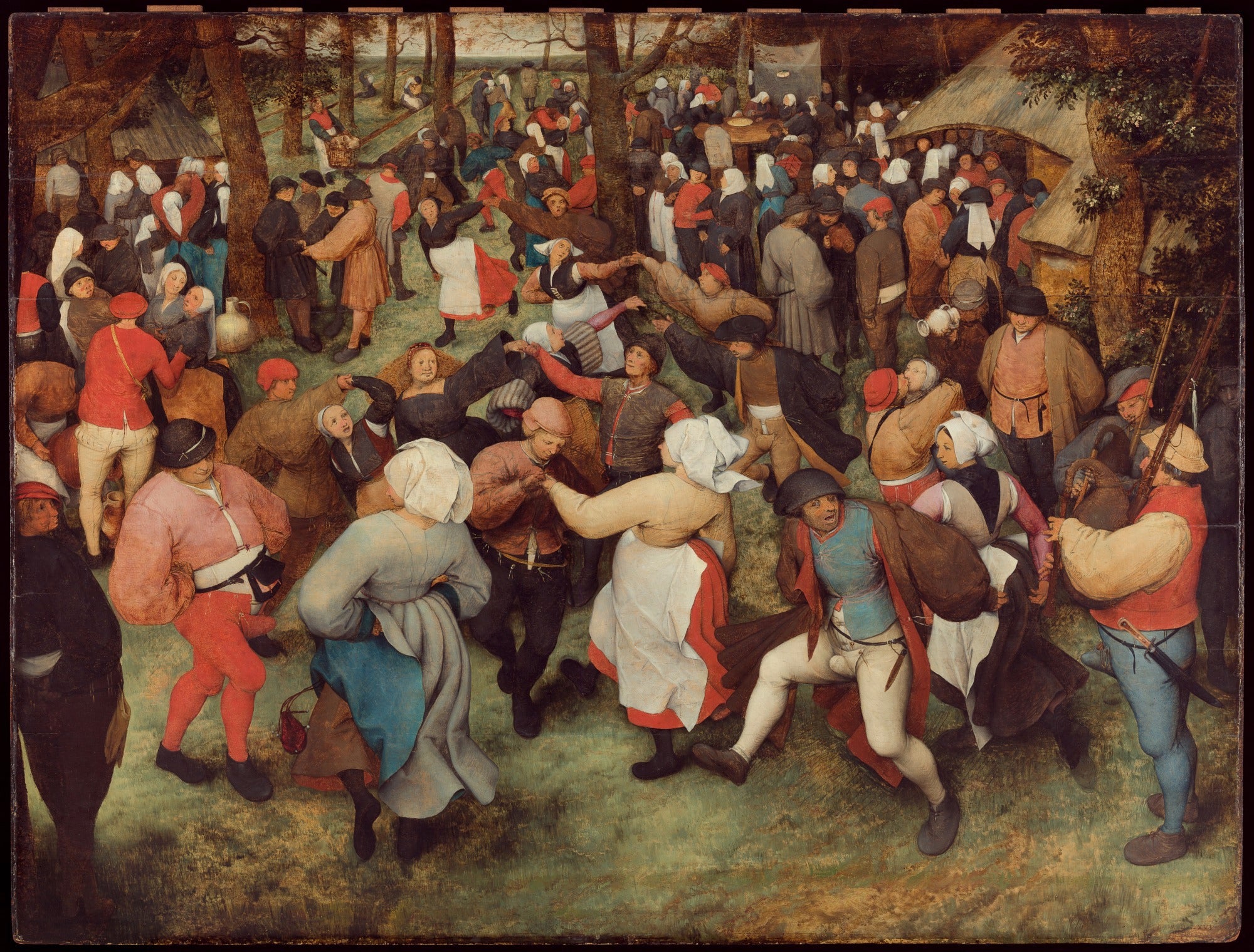Morsiamen tanssi ulkona - Pieter Brueghel vanhempi