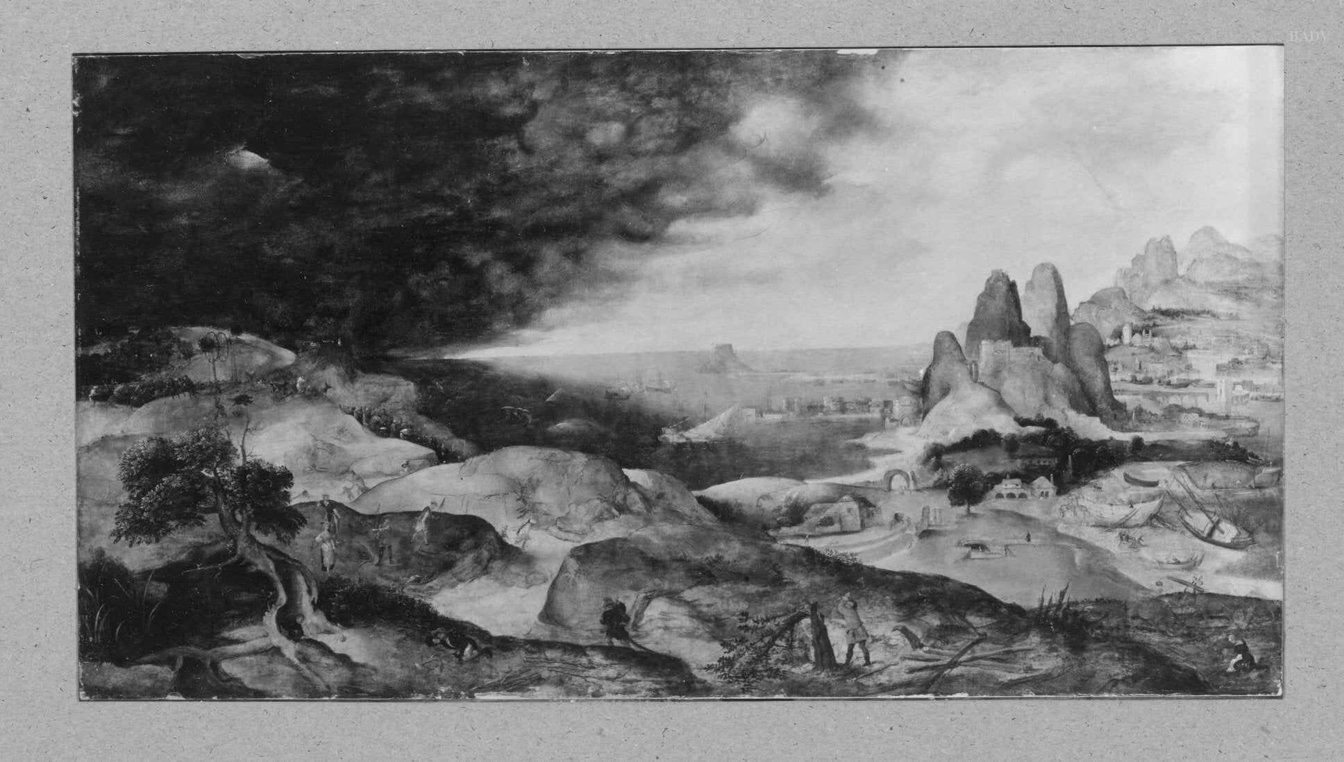 Paysage montagneux avec tempête - Pieter Brueghel the Elder