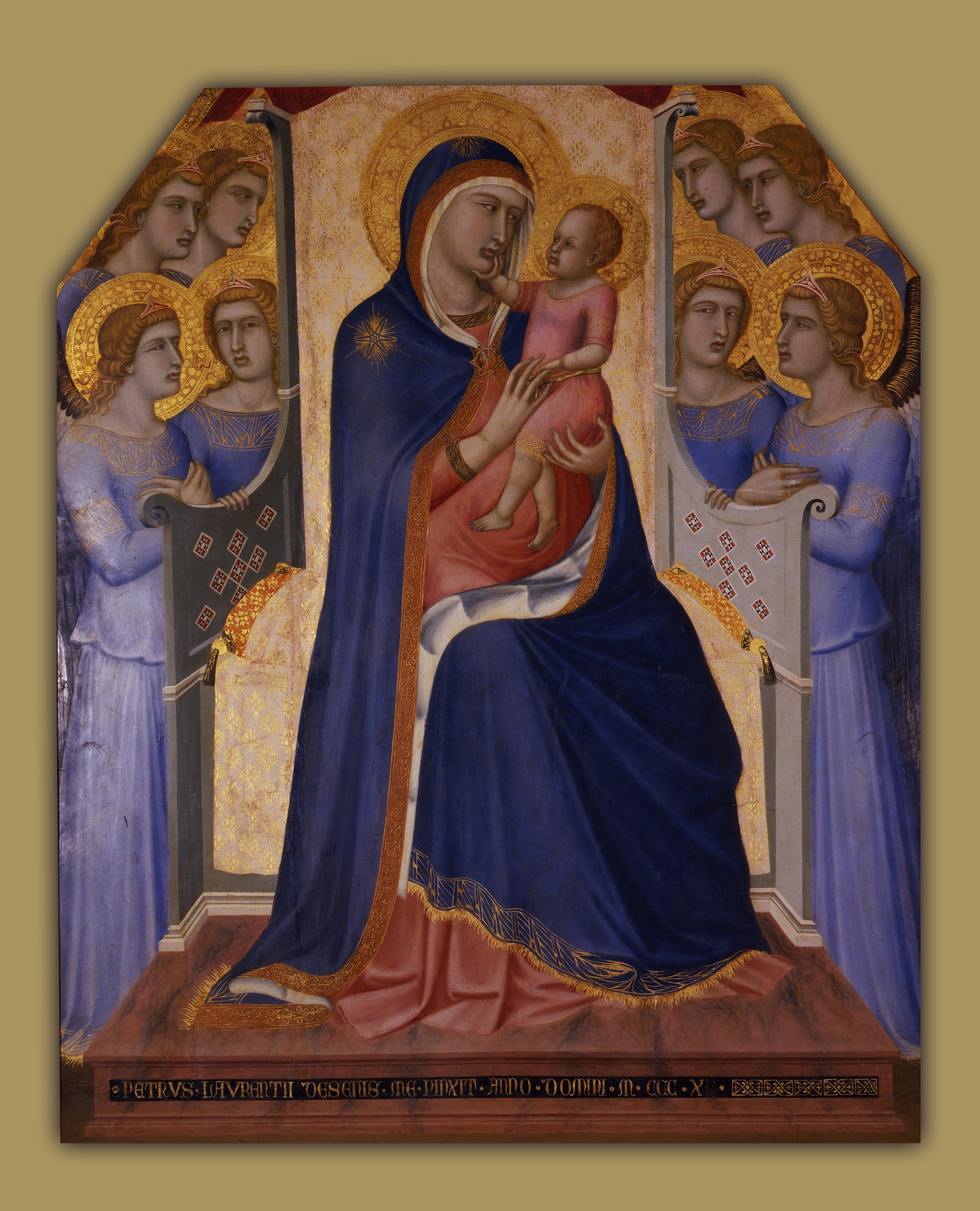 Vierge à l'Enfant entourée de huit anges - Pietro Lorenzetti
