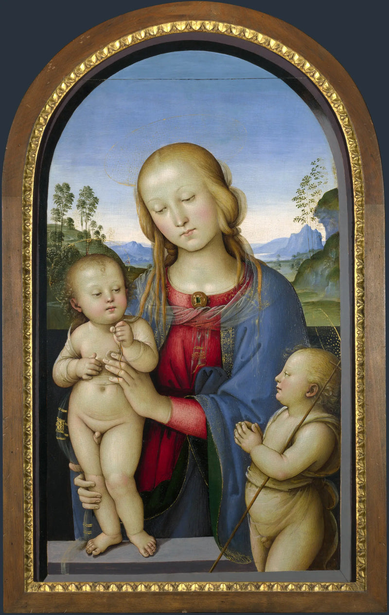 Neitsyt Maria ja lapsi Jeesus pyhimys Johannes kanssa - Pietro Perugino