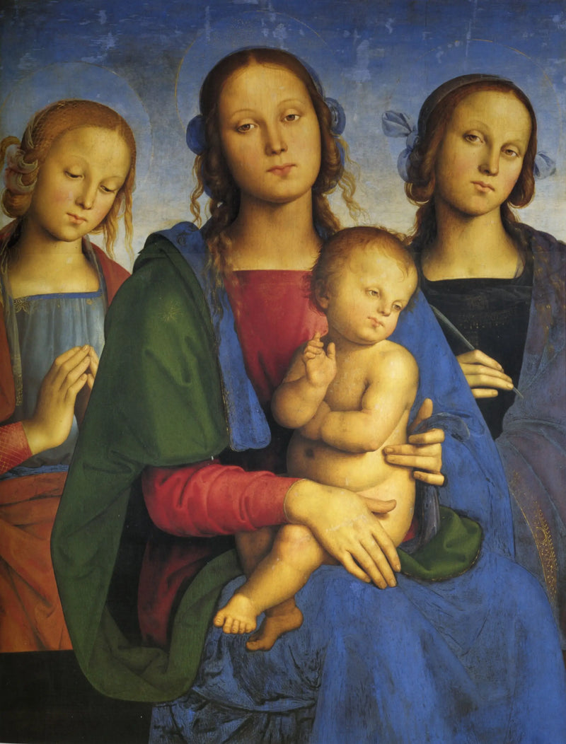 Neitsyt ja lapsi pyhän Katarinan ja toisen pyhän välillä - Pietro Perugino