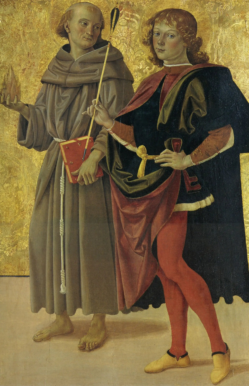 Pyhä Sebastian ja pyhä franciscaaninen - Pietro Perugino