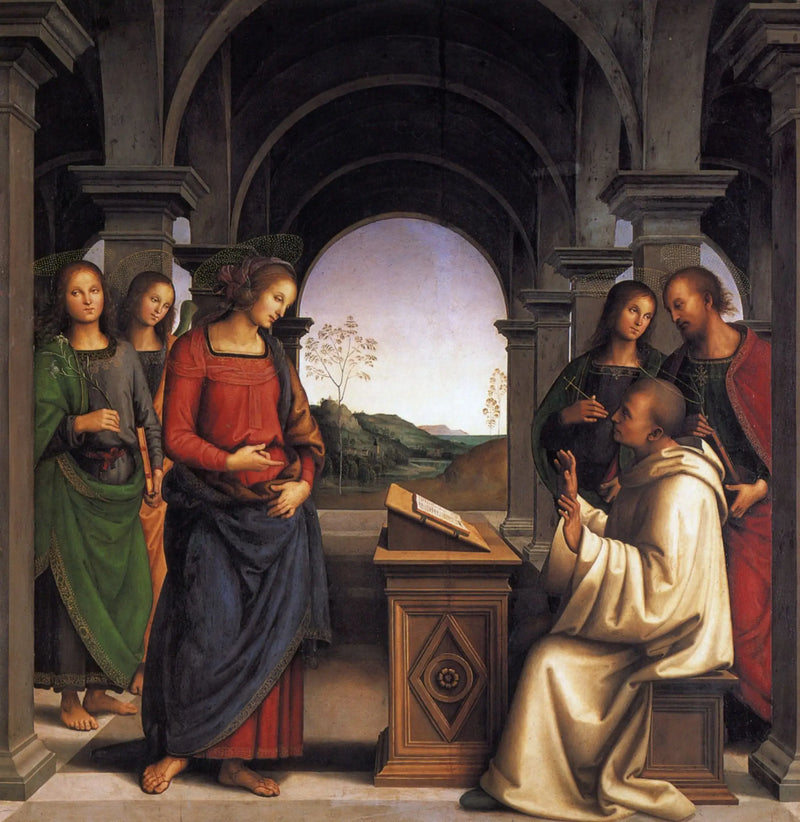 Neitsyt Marian ilmestyminen Pyhä Bernardille - Pietro Perugino