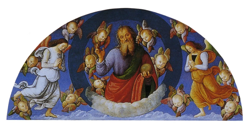 Isä Jumala siunaamassa enkeleiden joukossa - Pietro Perugino