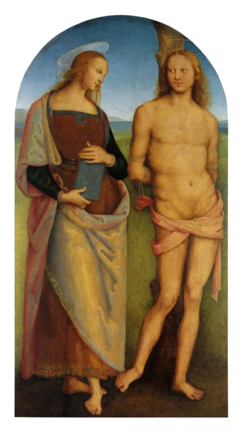 Pyhä Sebastianus ja Pyhä Apollonia - Pietro Perugino