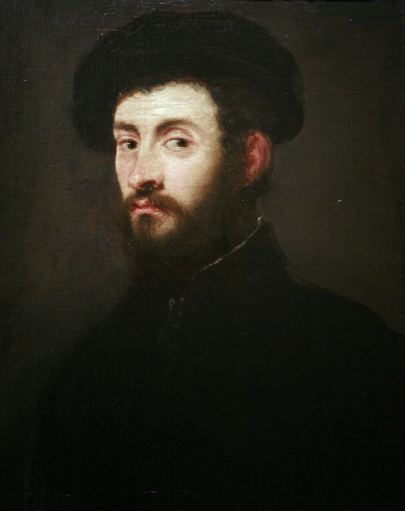 Miehen muotokuva päänäytöllä - Jacopo Tintoretto