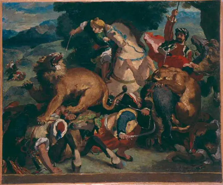 copie d’après ’La chasse aux lions’ de Delacroix - Odilon Redon - Alpha Reproduction
