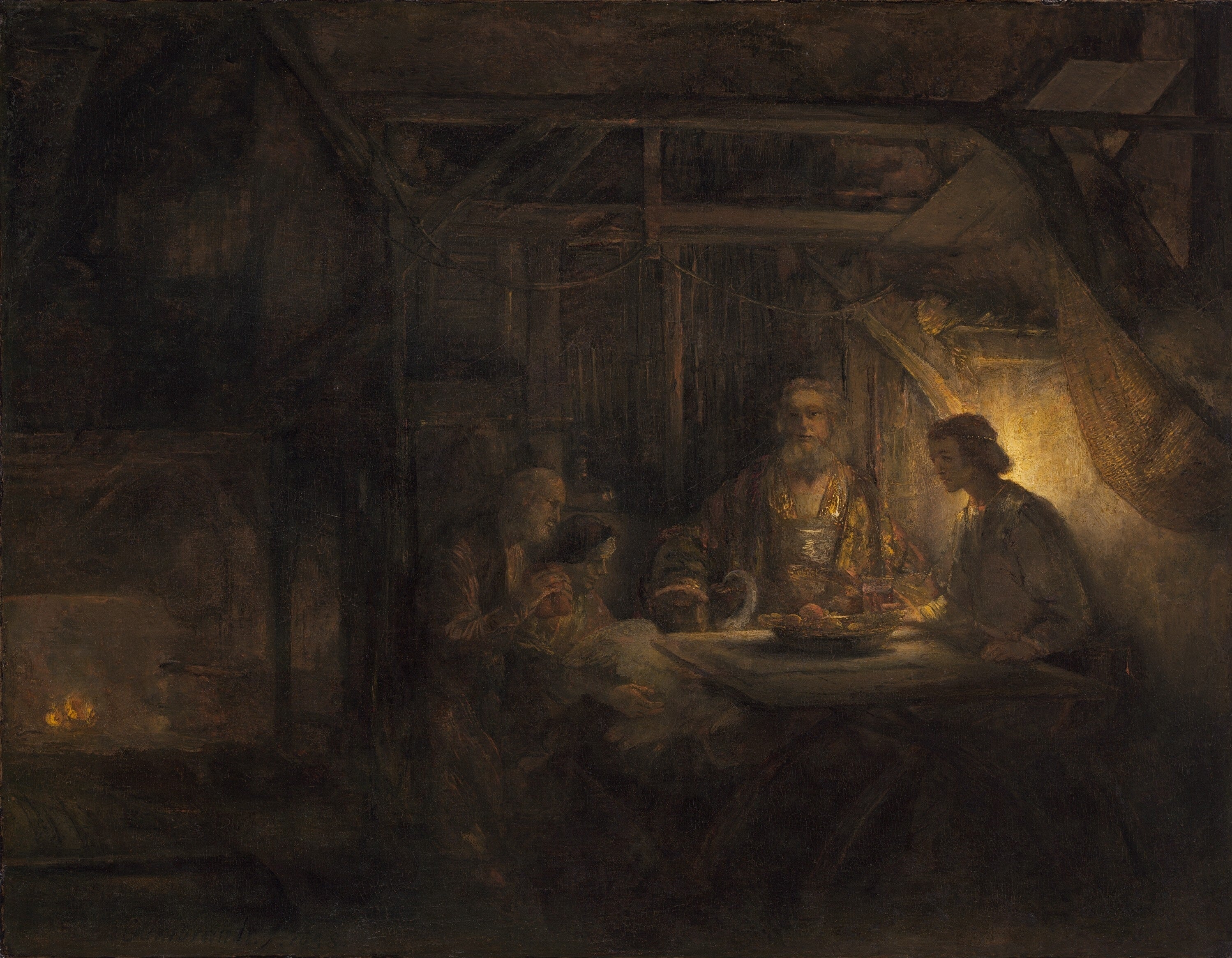 Reproduction du tableau « Philémon et Baucis - Rembrandt » par Alpha Reproduction en peinture à l’huile