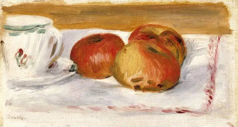 Omenat ja teekuppi - Pierre-Auguste Renoir
