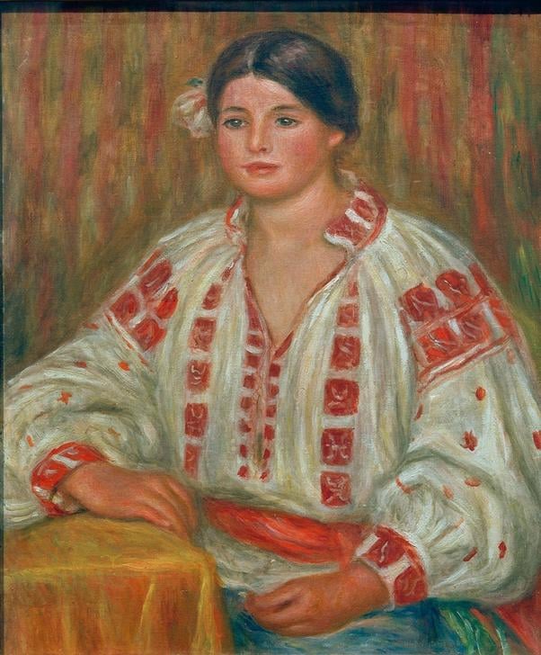 Reproduction du tableau « La blouse bulgare - Pierre-Auguste Renoir » par Alpha Reproduction en peinture à l’huile