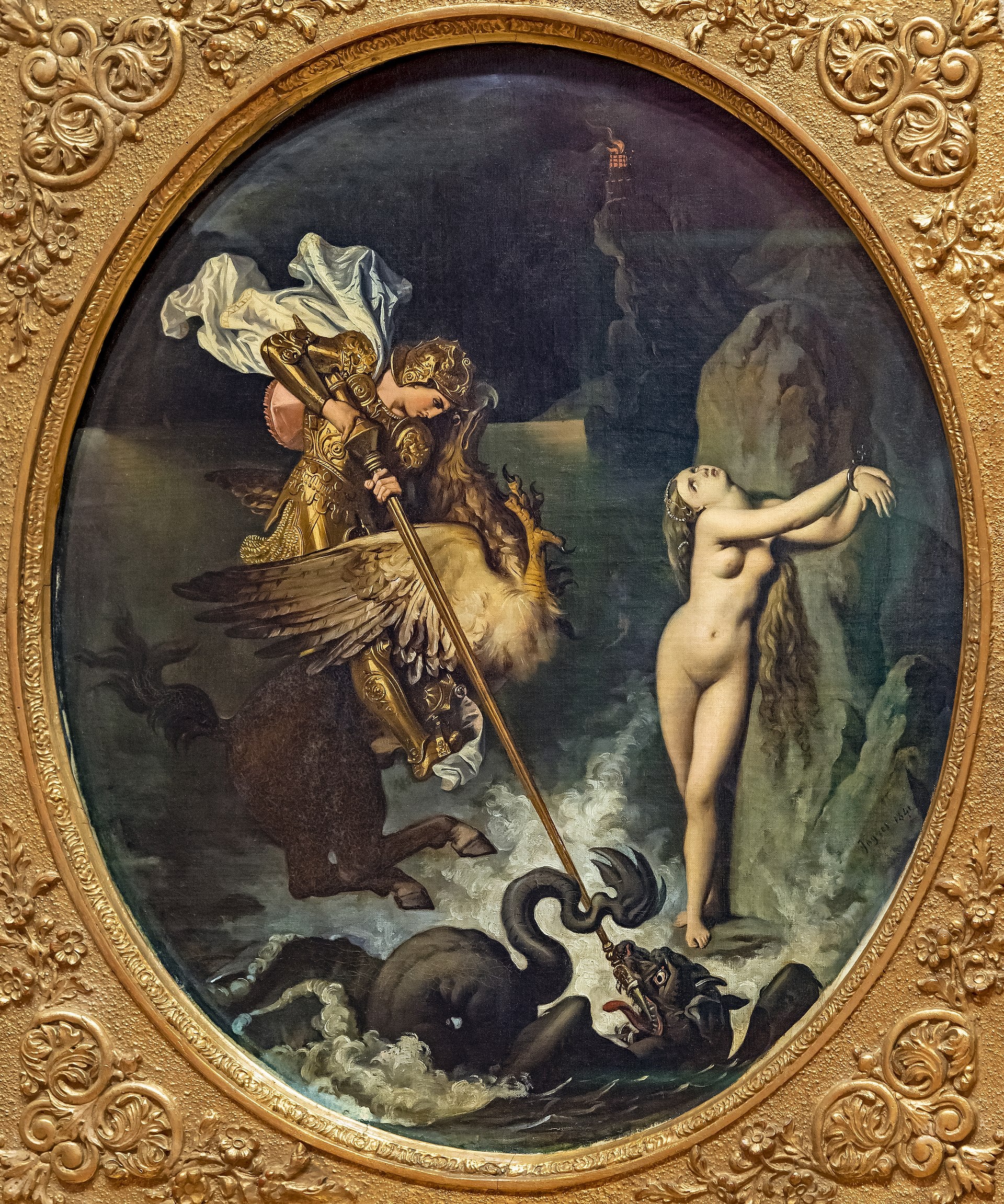 Roger, joka vapauttaa Angélique - Jean-Auguste-Dominique Ingres