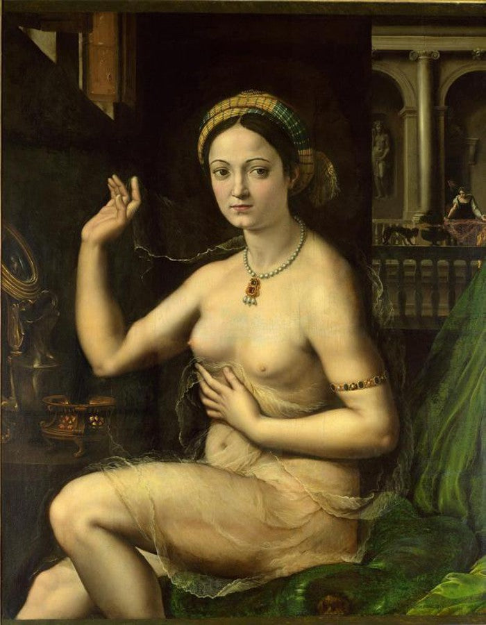 Femme devant son miroir - Giulio Romano