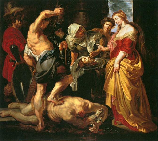 Jean-Baptisten mestauksen Salome katseen alla - Peter Paul Rubens