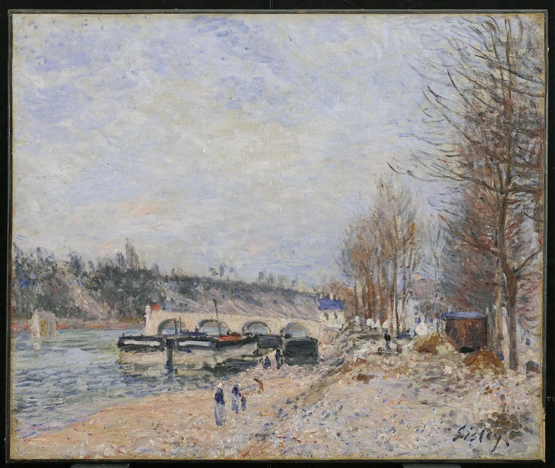 Saint-Mammès, harmaa sää - Alfred Sisley