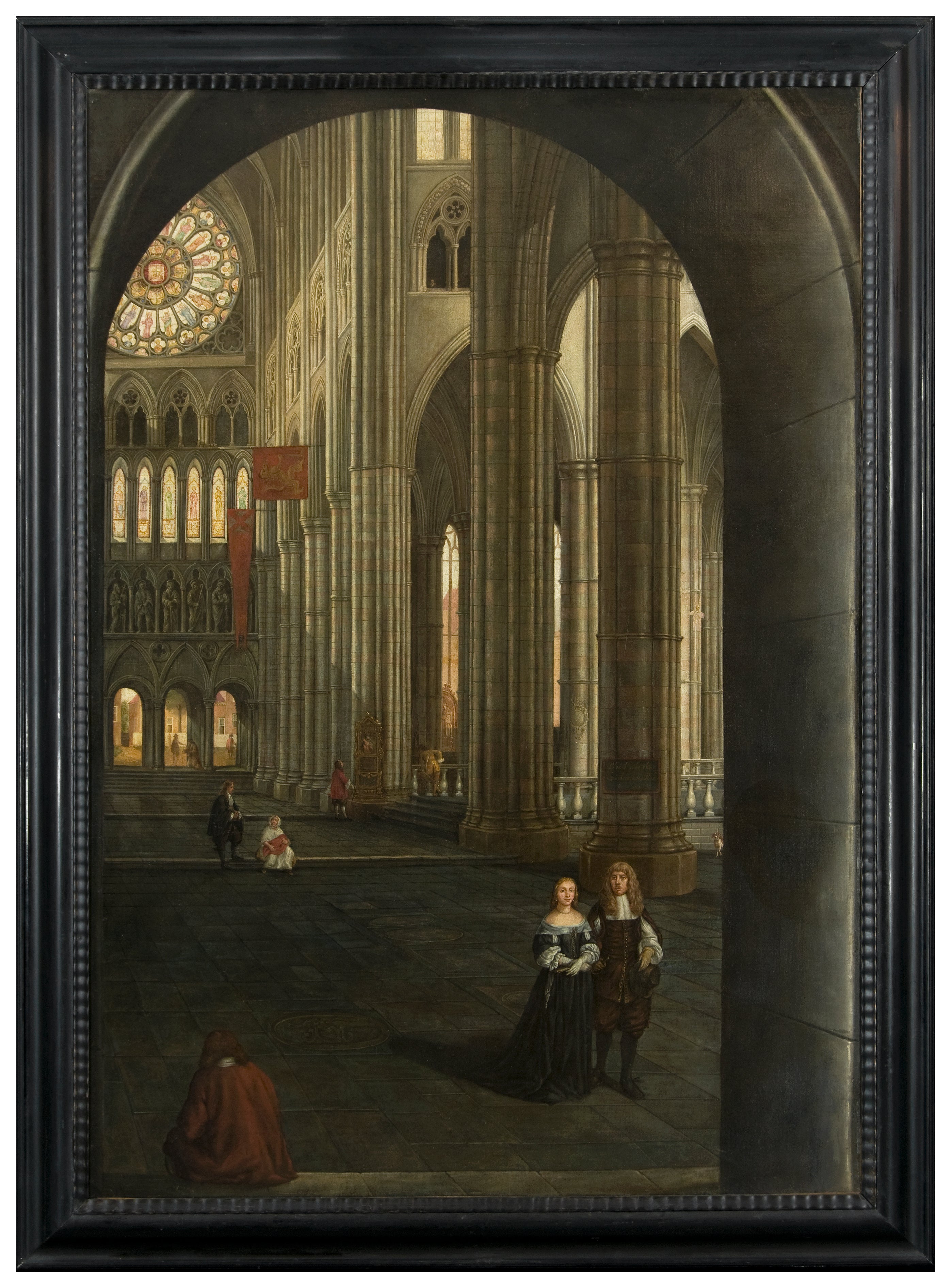 Vue du transept nord de l'abbaye de Westminster à Londres - Samuel van Hoogstraten