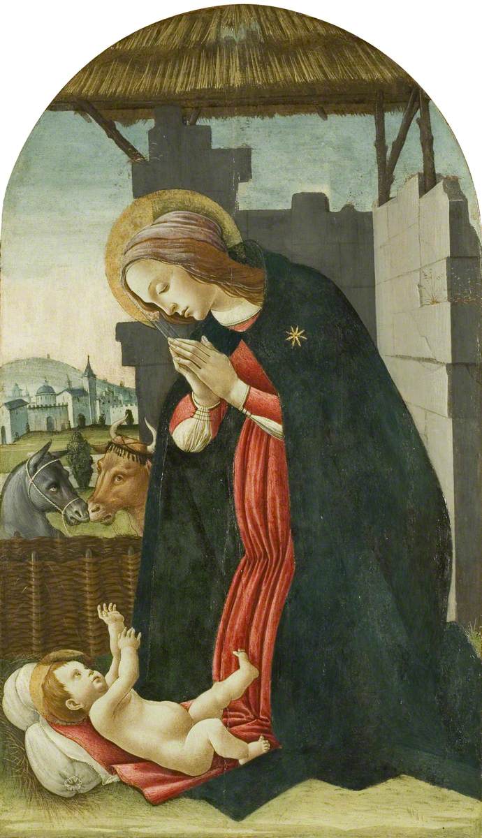 Neitsyt palvova Jeesus-lasta - Sandro Botticelli