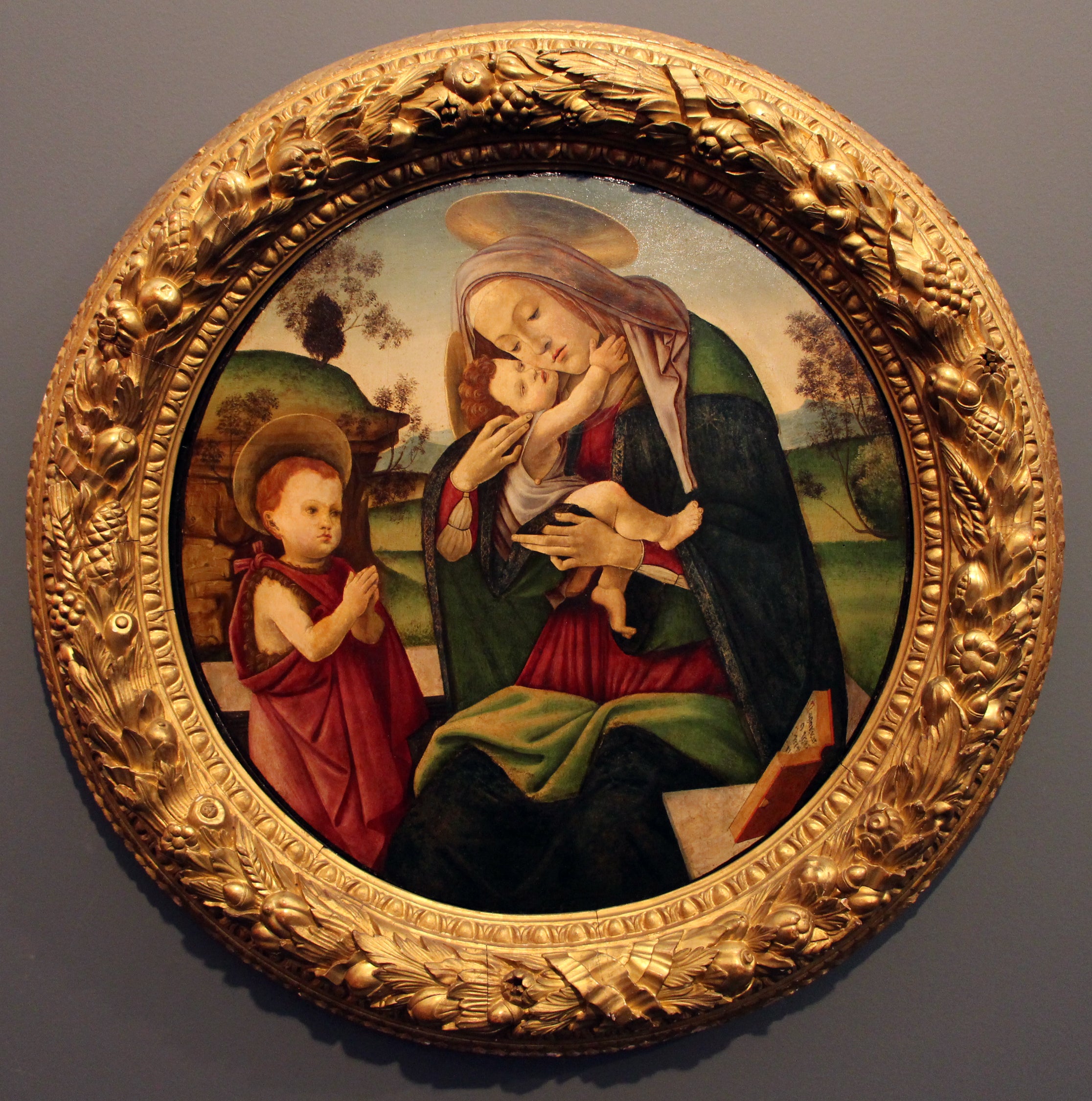 Neitsyt Maria lapsi sylissään pyhän Johanneksen kanssa - Sandro Botticelli
