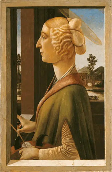 Naisen muotokuva (Pyhän Katariinan attribuuteilla) - Sandro Botticelli