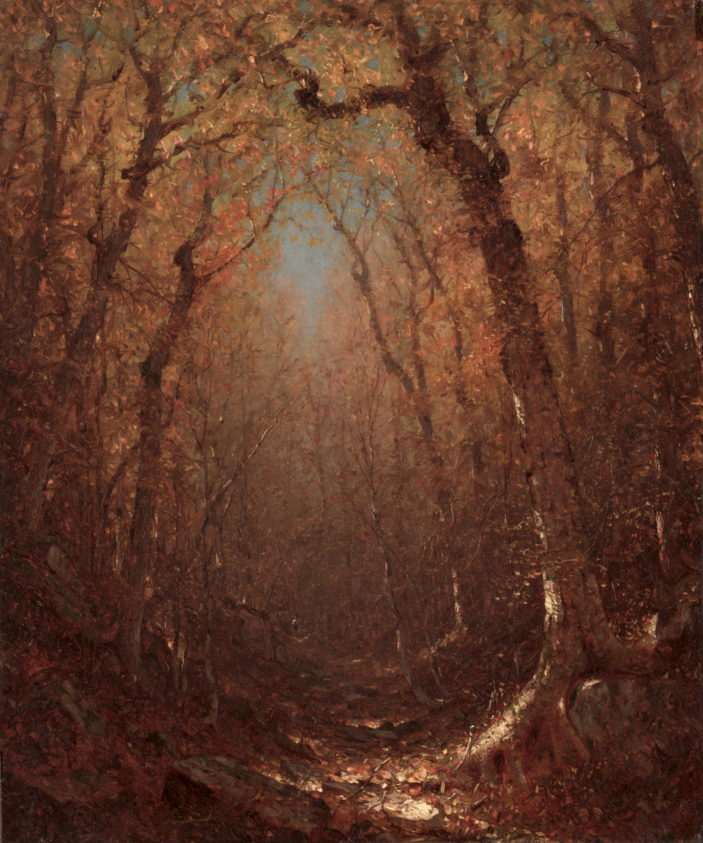 Automne, un chemin de bois - Sanford Robinson Gifford