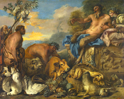 Les satyres apportent leurs cadeaux - Giovanni Benedetto Castiglione