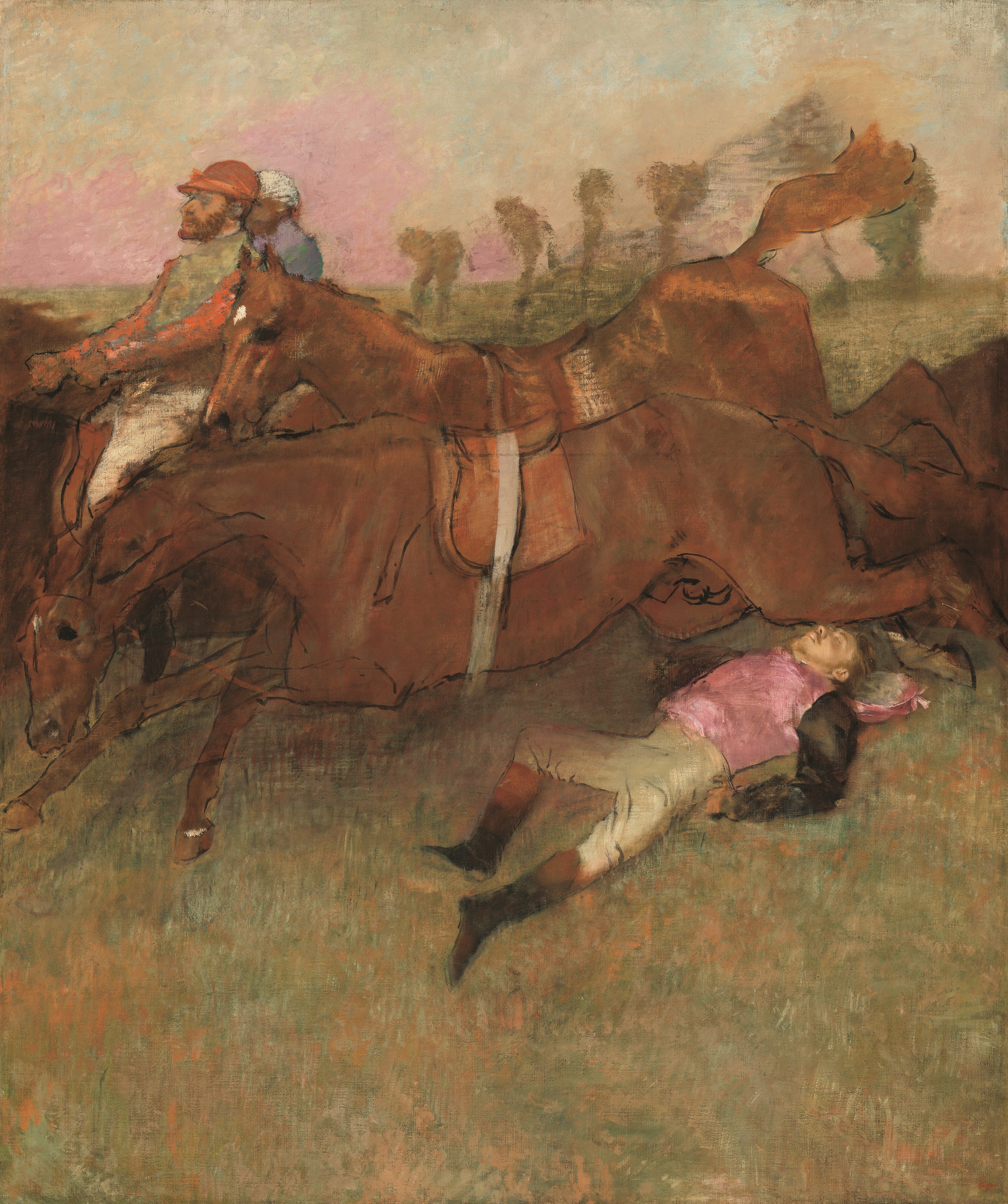 Reproduction du tableau « Scène du steeple-chase : Le jockey tombé - Edgar Degas » par Alpha Reproduction en peinture à l’huile