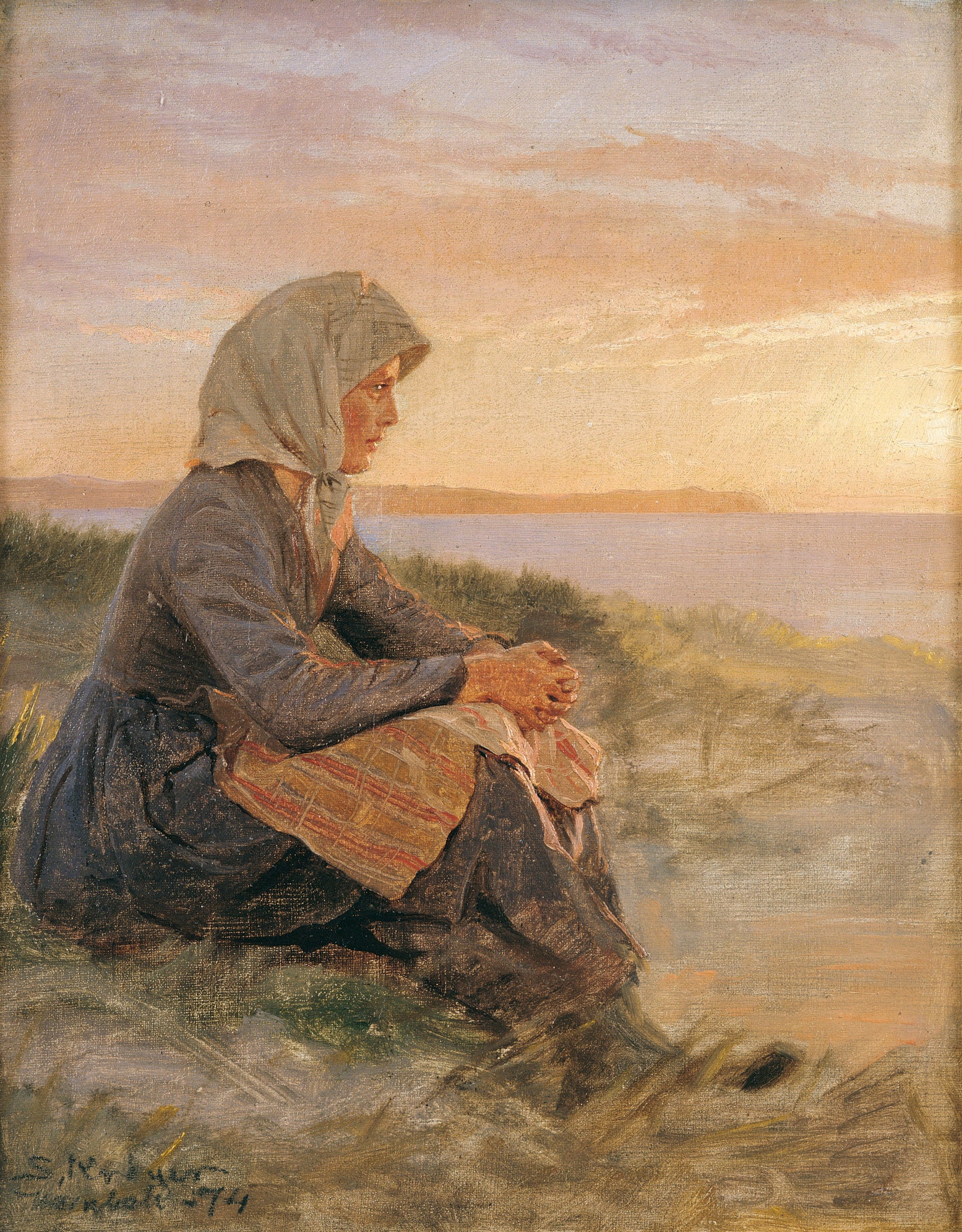 Kalastajan tytär istumassa, Hornbæk - Peder Severin Krøyer