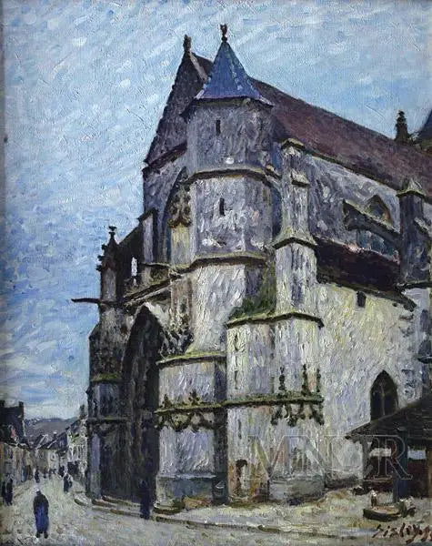 Moretin kirkko talvella - Alfred Sisley