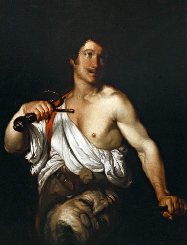 David avec la tête de Goliath - Bernardo Strozzi