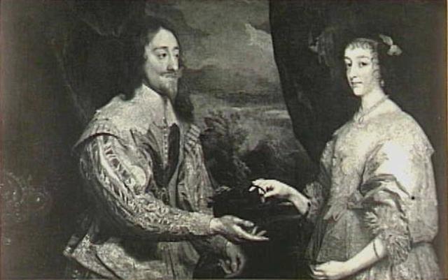 Double portrait de Charles Ier Stuart, roi d'Angleterre et de son épouse Henriette Marie de Bourbon, reine d'Angleterre (1609-1669) - Antoine van Dyck