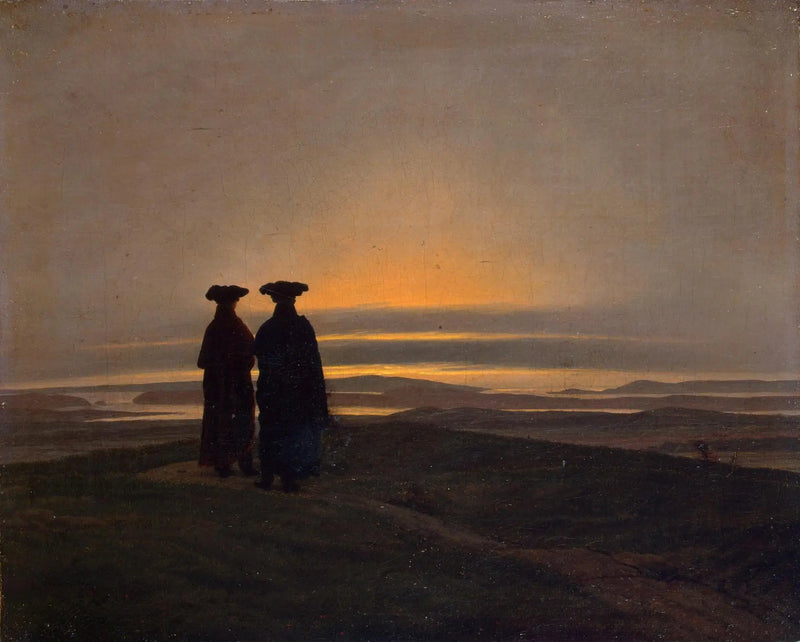 Auringonlasku - Caspar David Friedrich