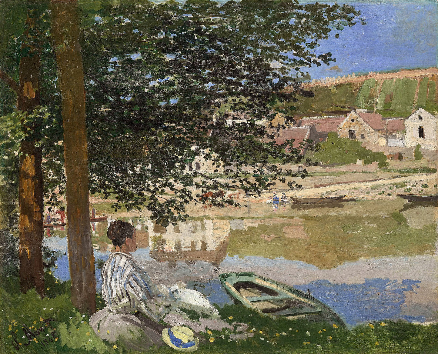 🌿 Seinen rannalla Bennecourtissa – Claude Monet (1868)