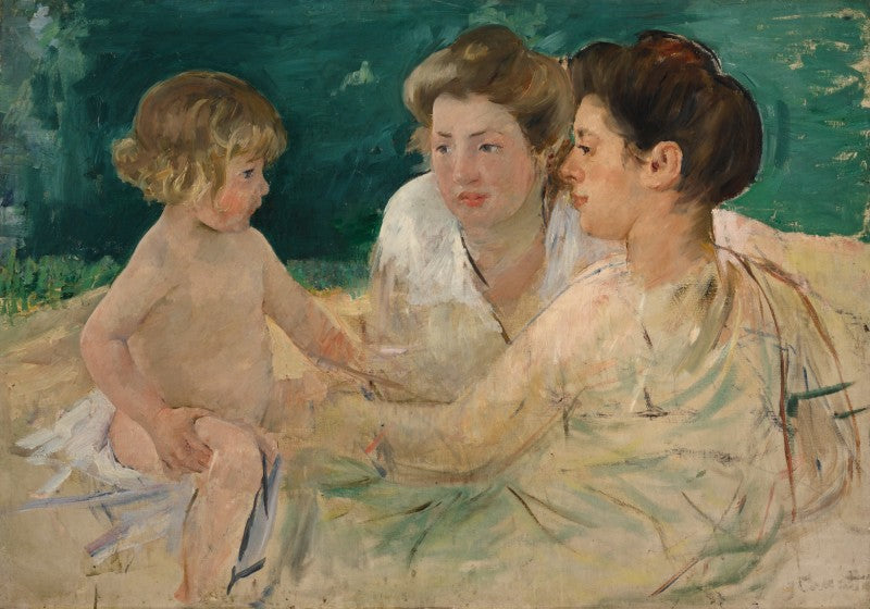 Bain de soleil avec trois figures, Mary Cassatt, 1898–1899, huile sur toile