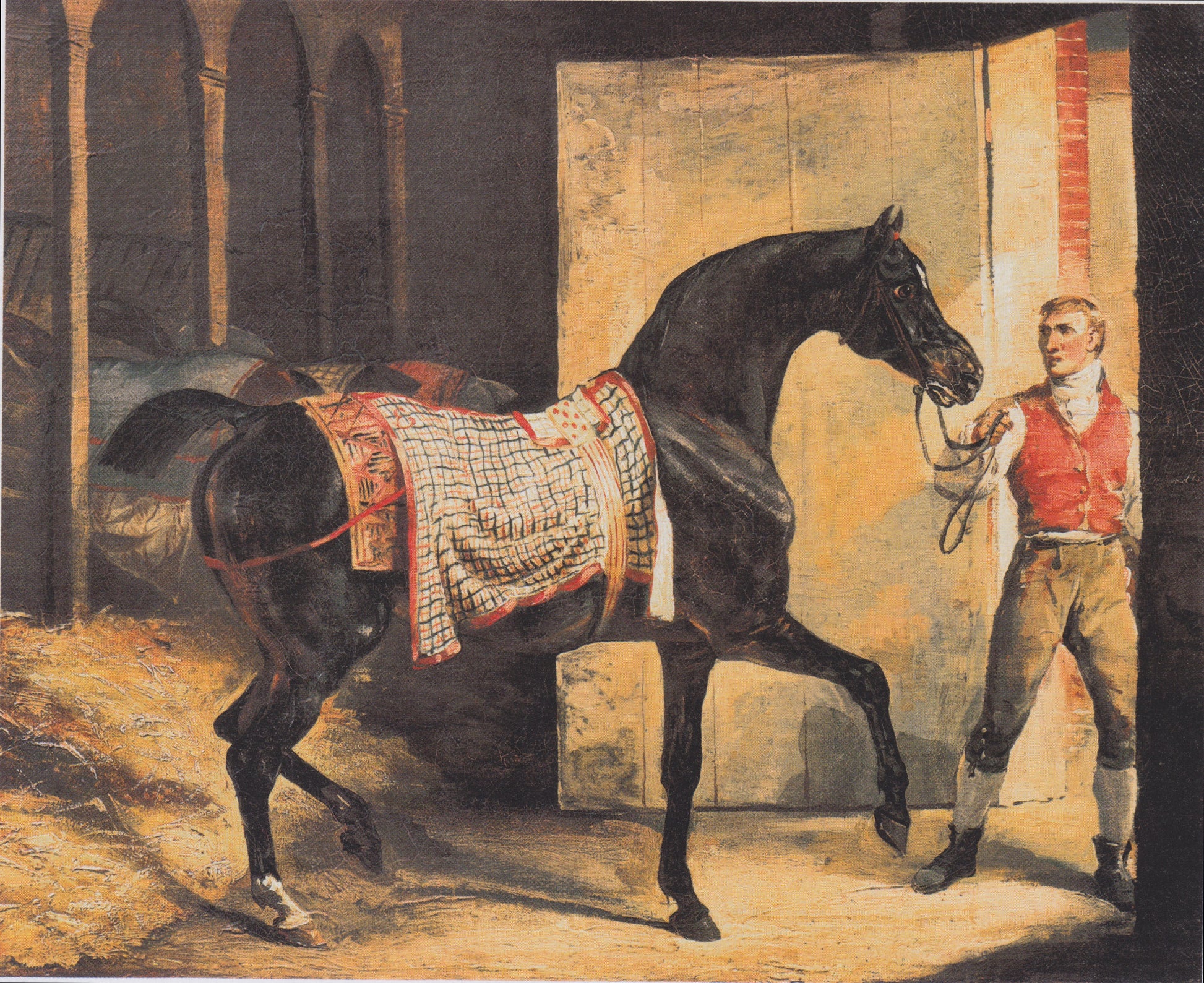 Reproduction du tableau « Cheval sortant de l'écurie - Théodore Géricault » par Alpha Reproduction en peinture à l’huile