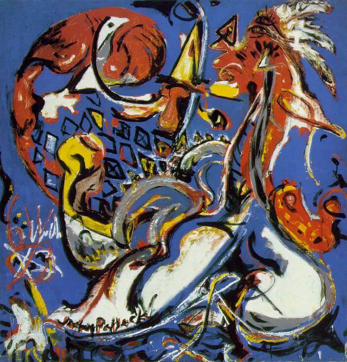 The Moon-Woman Cuts the Circle↵(La femme-lune coupe le cercle) - Jackson Pollock