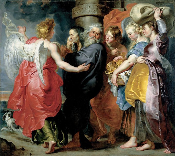 Lootin ja hänen perheensä pakomatka Sodomasta - Peter Paul Rubens