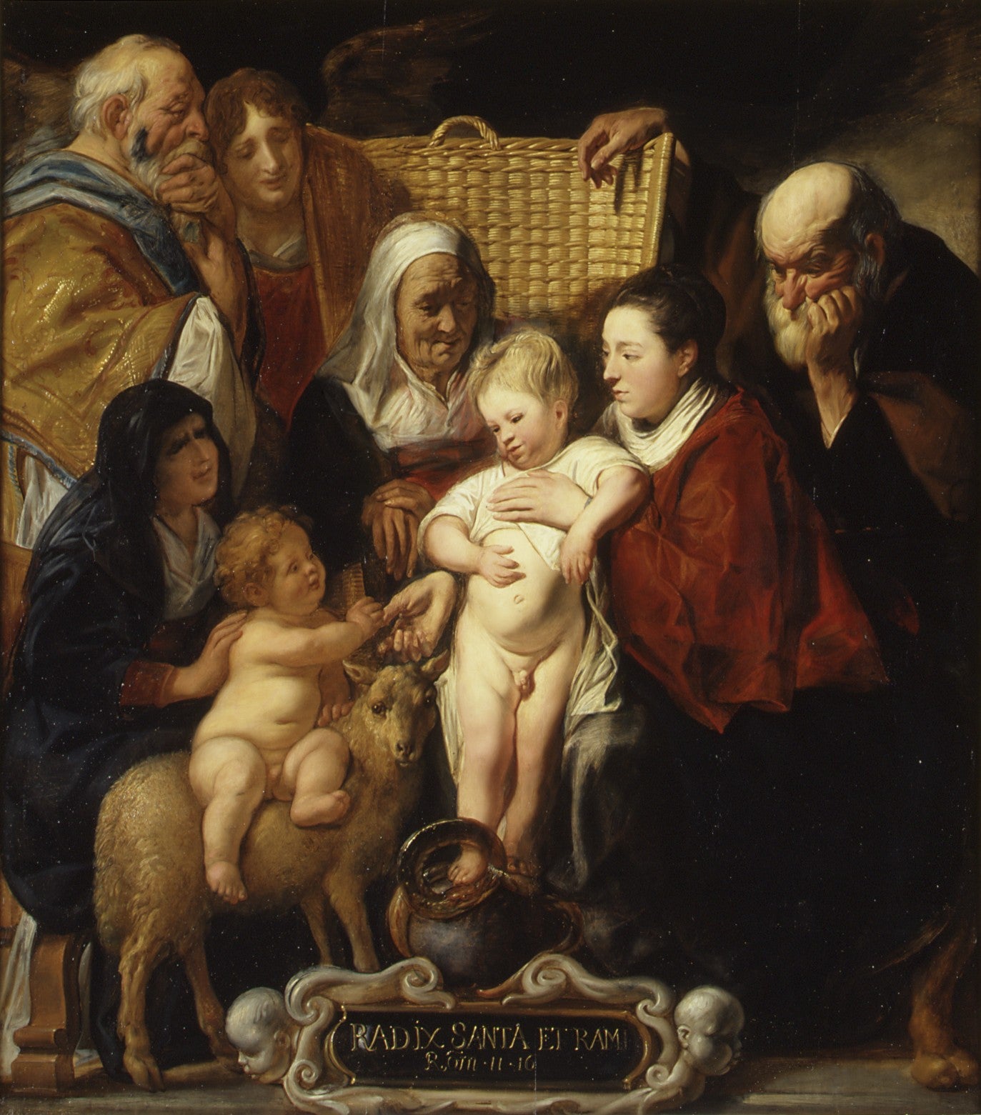 La Sainte Famille avec sainte Anne, le jeune Baptiste et ses parents - Jacob Jordaens1