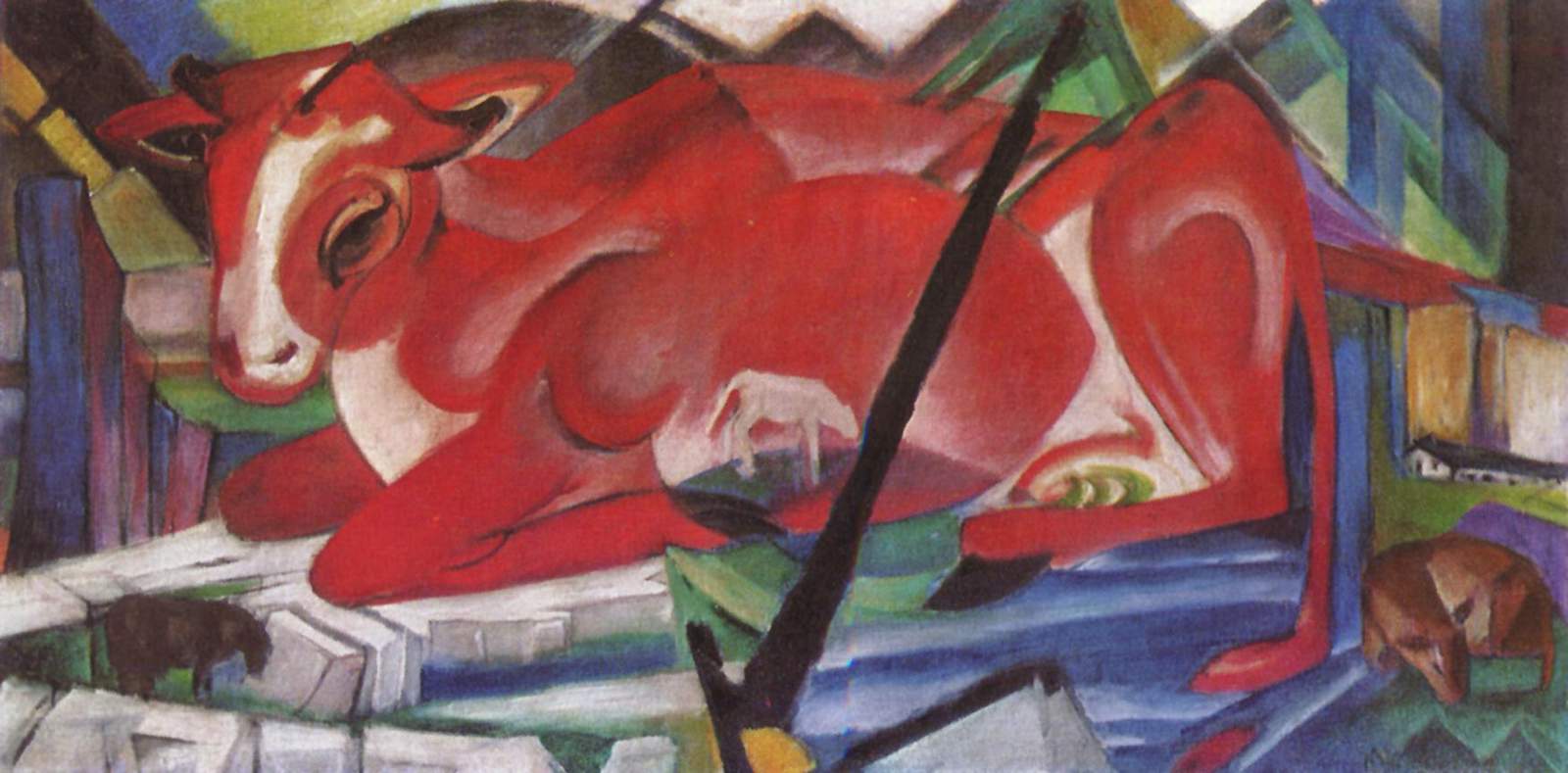 Reproduction du tableau « Vache du monde - Franz Marc » par Alpha Reproduction en peinture à l’huile