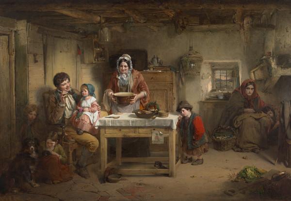 Le Foyer et les sans-abri, Thomas Faed, 1856, peinture à l’huile