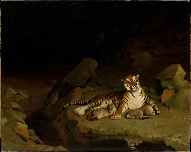 Tiikeri ja sen pennut - Jean-Léon Gérôme