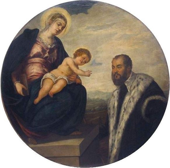 Neitsyt ja lapsi senaattorin kanssa - Jacopo Tintoretto